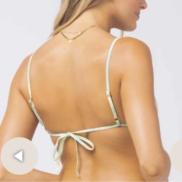 L*Space Maggie Frenchi Bikini Top Size Large NEW in Over The Rainbow Green - Picture 5 of 10